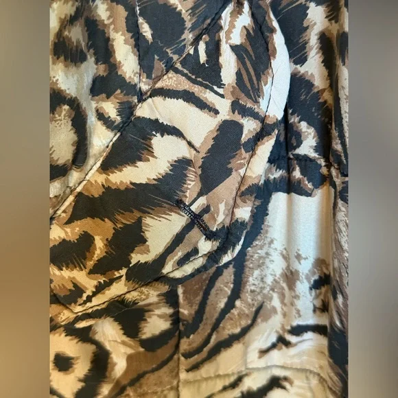 Vintage CLIO Silk Animal Print Oversized Bomber Jacket Size Small - Picture 7 of 11
